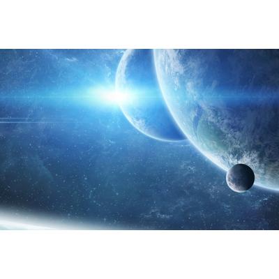 Fototapete PAPERMOON "GALAXIE-WELTALL UNIVERSUM PLANETEN SOLAR SYSTEM STERNE", bunt, B:4m L:2,6m, Vlies, Tapeten