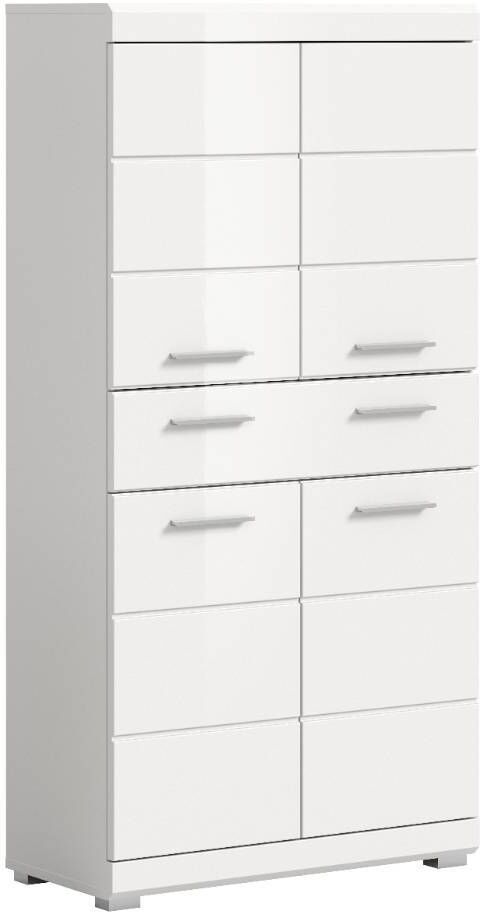 Pharao24.de Badezimmer Hochschrank Hochschrank in modernem Design 141 cm hoch