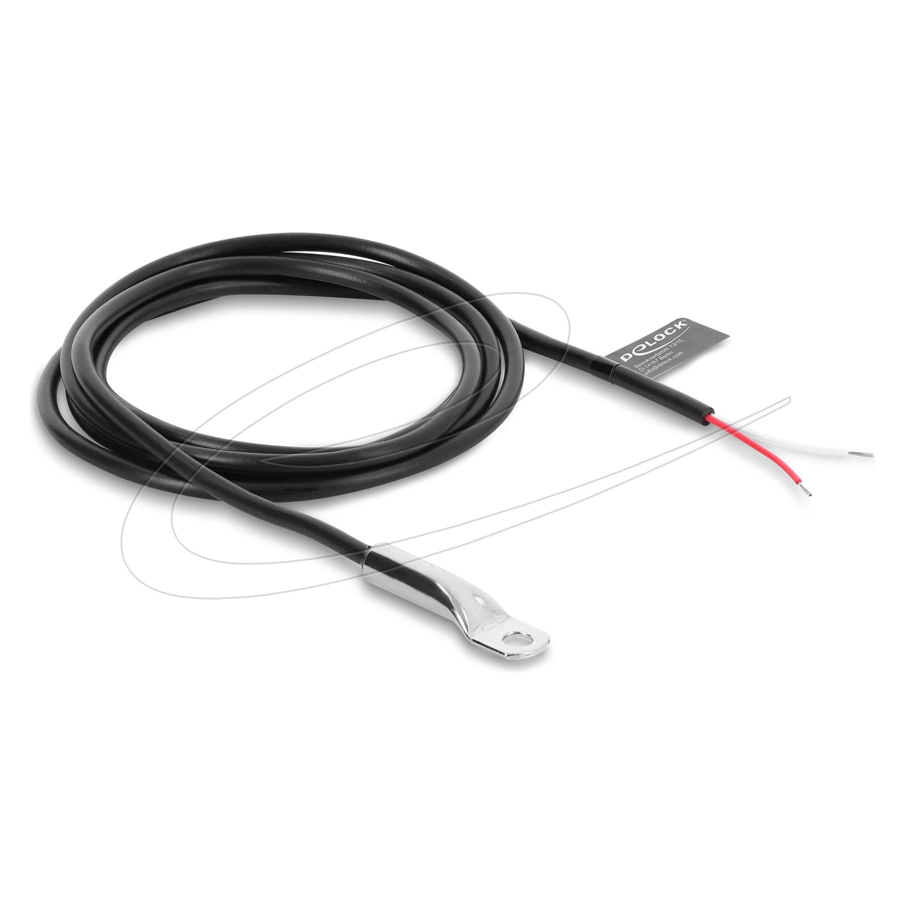 Delock Temperaturfühler-Kabel M4 mit 2 x offenen Kabelenden PVC rund B25/85 3977K 1 m (91811) (91811)