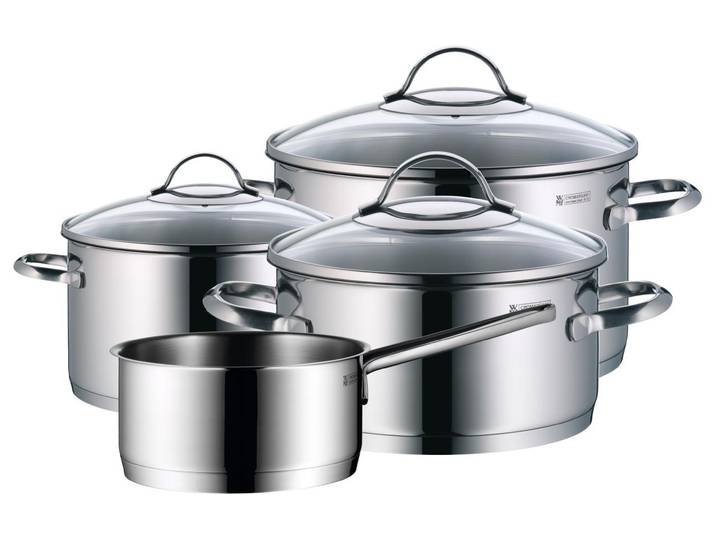 Kochtopf WMF Provence Plus 4-teilig , silber (edelstahlfarben, transparent), Töpfe, Kochtopf