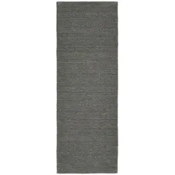 Handweb Teppich Amelia 80 x 250 cm Schurwolle Salbei