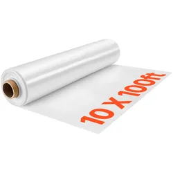 VEVOR Gewächshausfolie 3x30,5 m Polyethylenfolie 0,143–0,152 mm Tunnelfolie, für Landwirtschaft Gartenbau & Freilandpflanzen, Wasser- Sonnen- Frost- Wind- & Staubbeständig, Lichtdurchlässig, Meterware