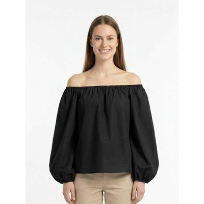 Hemdbluse ITS MAY "ITS MAY Shirt Lia", Damen, Gr. L, schwarz, Obermaterial: 100% Baumwolle, Blusen Hemdbluse