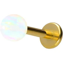 Titan Labret mit Innengewinde SYNTHETISCHER OPAL