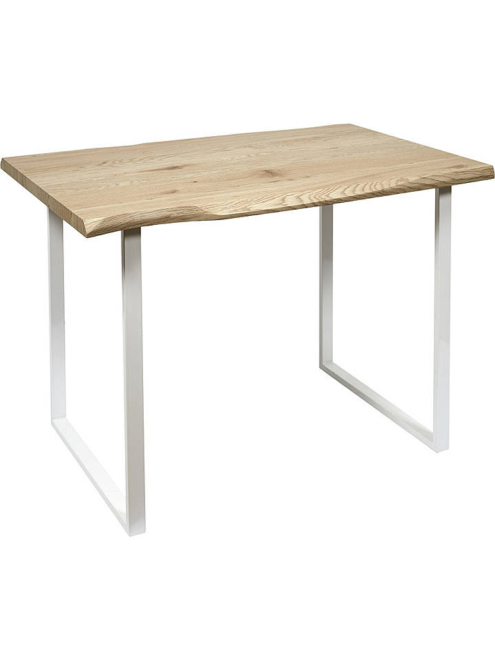 THE HOME DECO FACTORY Esstisch in Natur/ Silber - (B)110 x (H)75,5 x (T)75 cm - onesize