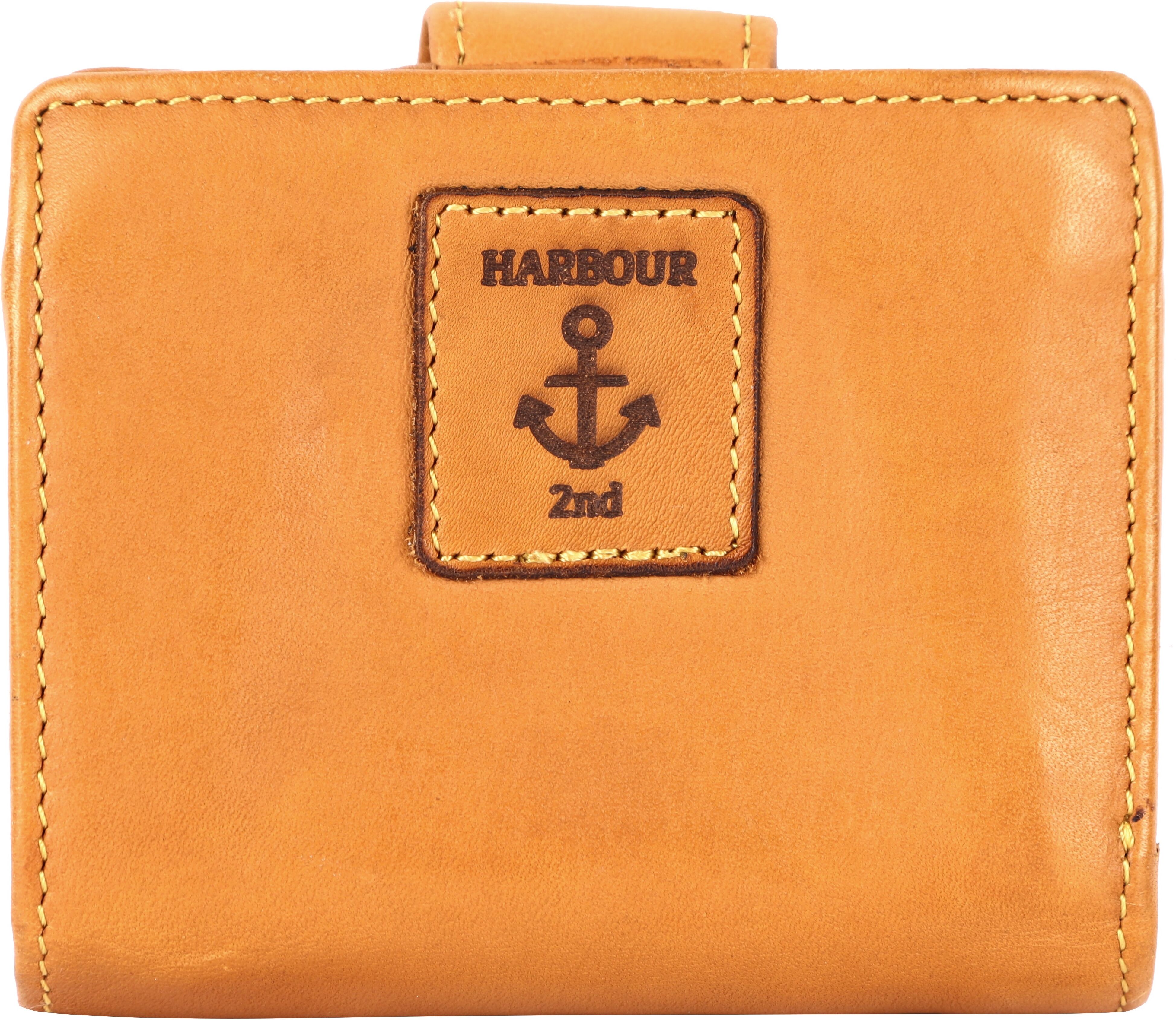 Geldbörse HARBOUR 2ND "Stella", Damen, gelb (mustard), Rindsleder, Kleinlederwaren Geldbörse, Unisex Portemonnaie, Geldbeutel mit Logoaufnäher mustard Einheitsgröße