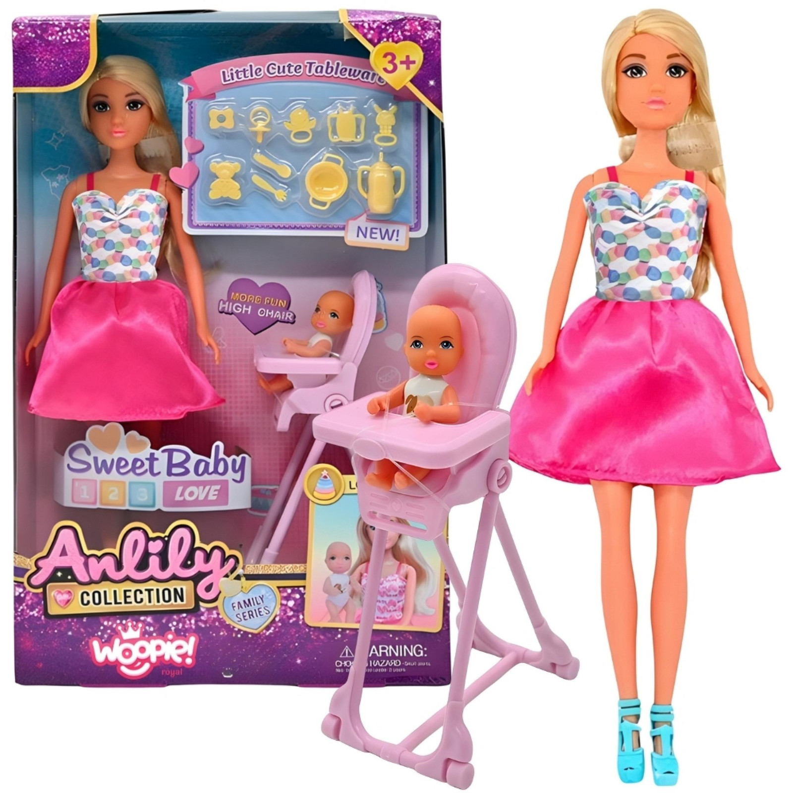 Woopie Royal Lily babypop kinderstoelaccessoireset