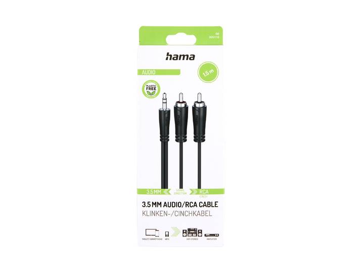 Audiokabel 00205110 1.5 m Schwarz