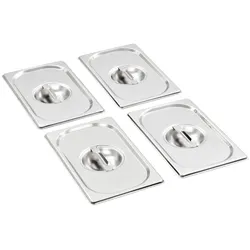 Helloshop26 - 4er-Set universelle Tablettdeckel 265 x 162 mm praktisches Küchenzubehör aus silbernem Edelstahl 02_0046002