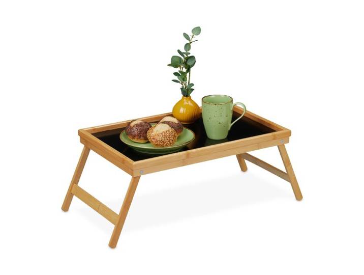 Relaxdays Klappbares Betttablett aus Bambus