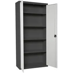 Proregal Stahlschrank AMEGO | HxBxT 180x60x40cm | 4x Fachboden | Weiß-Anthrazit