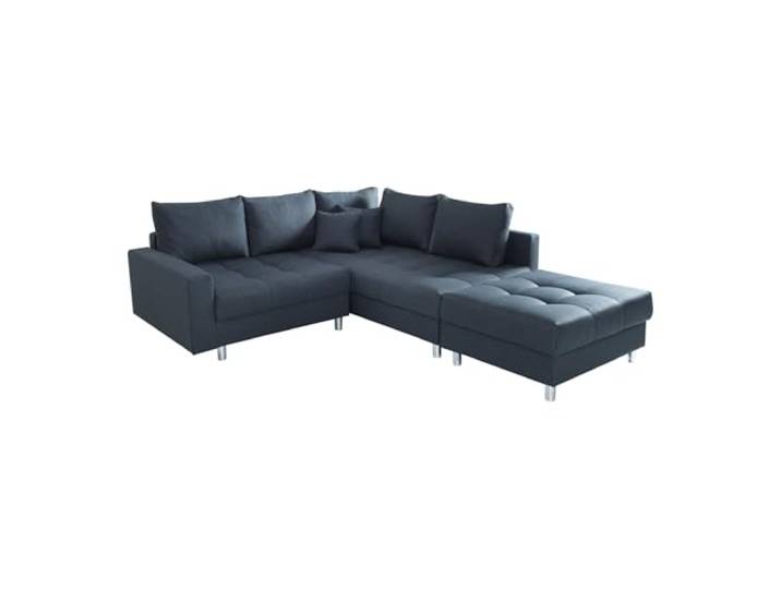 invicta INTERIOR Moderne Wohnlandschaft Kent 220cm anthrazit Ecksofa Federkern inkl. Hocker und Kissen