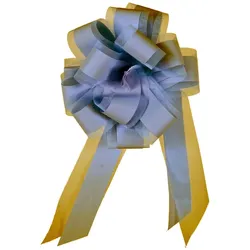 Star Ziehschleife mit Tüll hellblau 10er Box Ø19cm