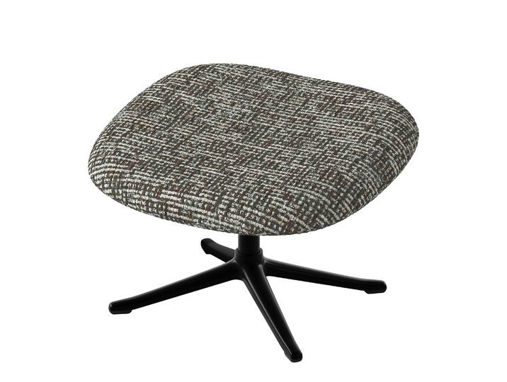 Polsterhocker 53 x 37 x 46cm Grau/Grau Schwarz Chenille Enne: Grau