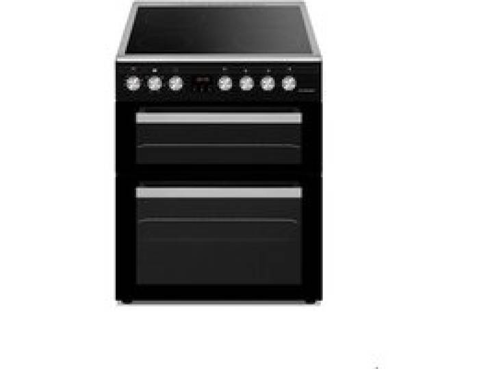 Schneider SCCV64DO-BM - Cuisinière double four 4 feux vitrocéramique Black mat