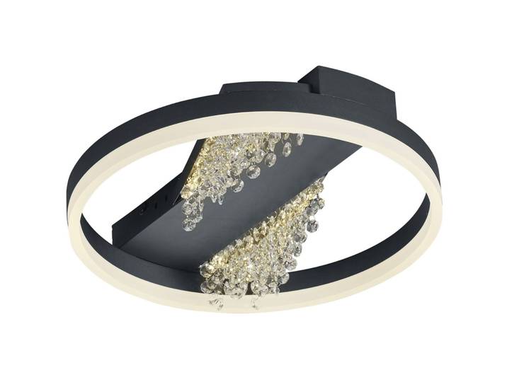 Deckenlampe Einar schwarz Metall 3300 lm B 40 cm - LED - Lichtfarbe: Extra warmweiss- LED Energiesparlampe