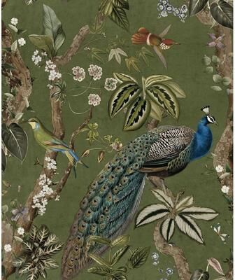 Holden Cassia Peacock Non-Pasted Wallpaper - Covers 56 Square Feet