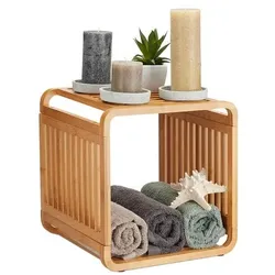 relaxdays Bambus Regal mit 2 Ablagen 33 x 33 x 33 cm braun