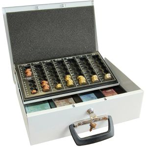 format Geldkassette Nummus Pro mit Zylinderschloss, 36x11x28 cm, schwarz, mit Zählbrett & Scheinfach