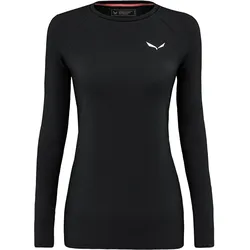 Salewa, Damen, Funktionsshirt, Cristallo Warm Alpine Merino Responsive Langarm Baselayer Da (M), Schwarz
