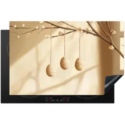 HERDABDECKPLATTE Beige - Osterkuchen - Eier Glaskeramikkochfeldabdeckung 80x52 cm