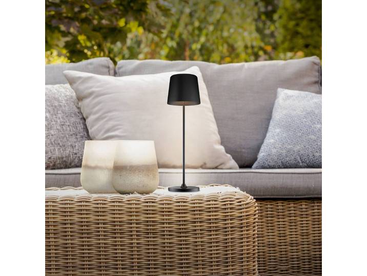 Brilliant LED-Akku-Tischlampe Kaami, dimmbar schwarz matt, schwarz, für Wohn- / Esszimmer, Metall, Modern