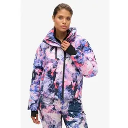 Superdry für Damen. WS110169A Fliederfarbene, gesteppte Skijacke mit quadratischem Schnitt (M), Sportlich, Schnee, Nachhaltig, Recyceltes Ny