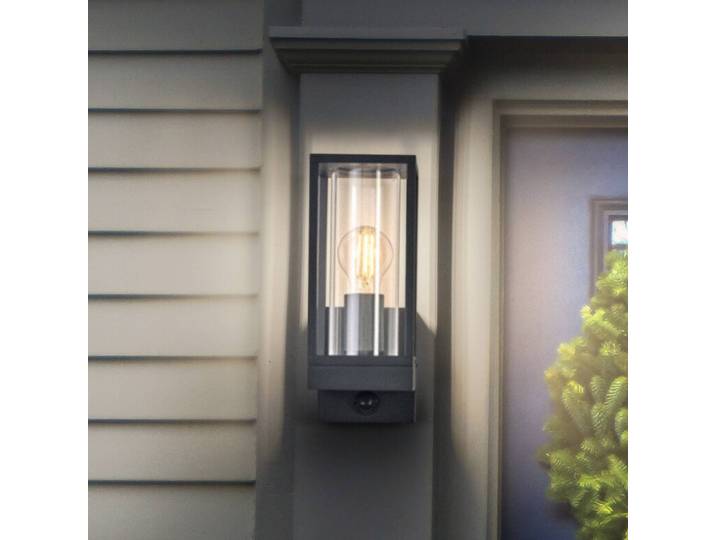 OSRAM Wandlampe ENDURA CLASSIC FRAME, Sensor dunkelgrau IP54 dimmbar, alu / grau / zink, Aluminium, Modern, Wandleuchte außen