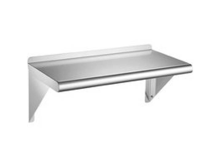 VEVOR Étagère Murale Flottante, Tablette Murale en Inox 30,5x61 cm Argentée, pour Cuisine Maison, Restaurant, Bar, Garage, Charge Maximale de 113 kg, Étagère de Rangement avec Équerres Résistante