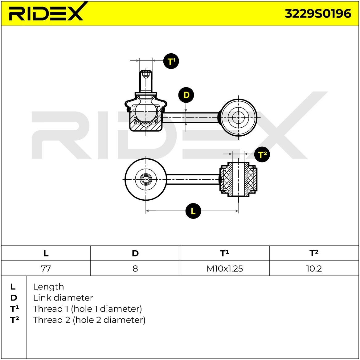 RIDEX 3229S0196 Anti-roll bar link