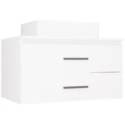 Waschtischunterschrank mit Waschbecken NEL 80 Badezimmer WEISS Hängend 2 Schubladen 80x50x58,5 cm