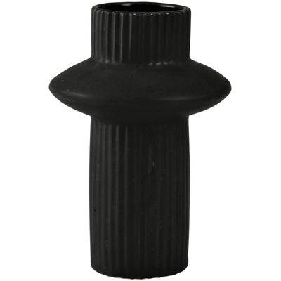 Tischvase AM DESIGN "Blumenvase mit kunstvoller Ausbuchtung", schwarz, H:17,5cm Ø:12cm, Keramik, Vasen, Dekovase aus Keramik, Höhe ca. 17,50 cm
