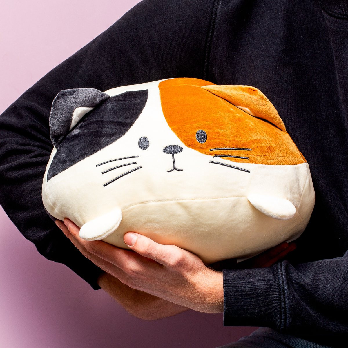 Balvi Kattenkussen Calico Lapjeskat Zwart Bruin Creme 30 cm