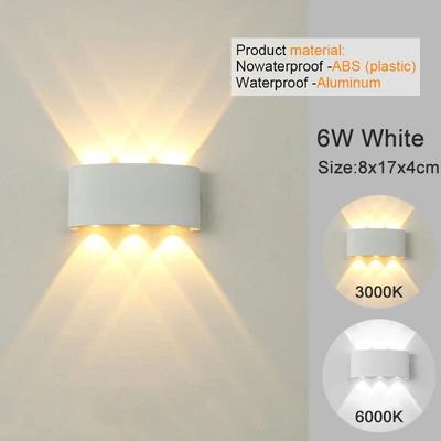 Uplift Picks Modern White LED Up Down Wall Light For Indoor And Outdoor Spaces white (6 W) cool White (5500 7000k) waterproof