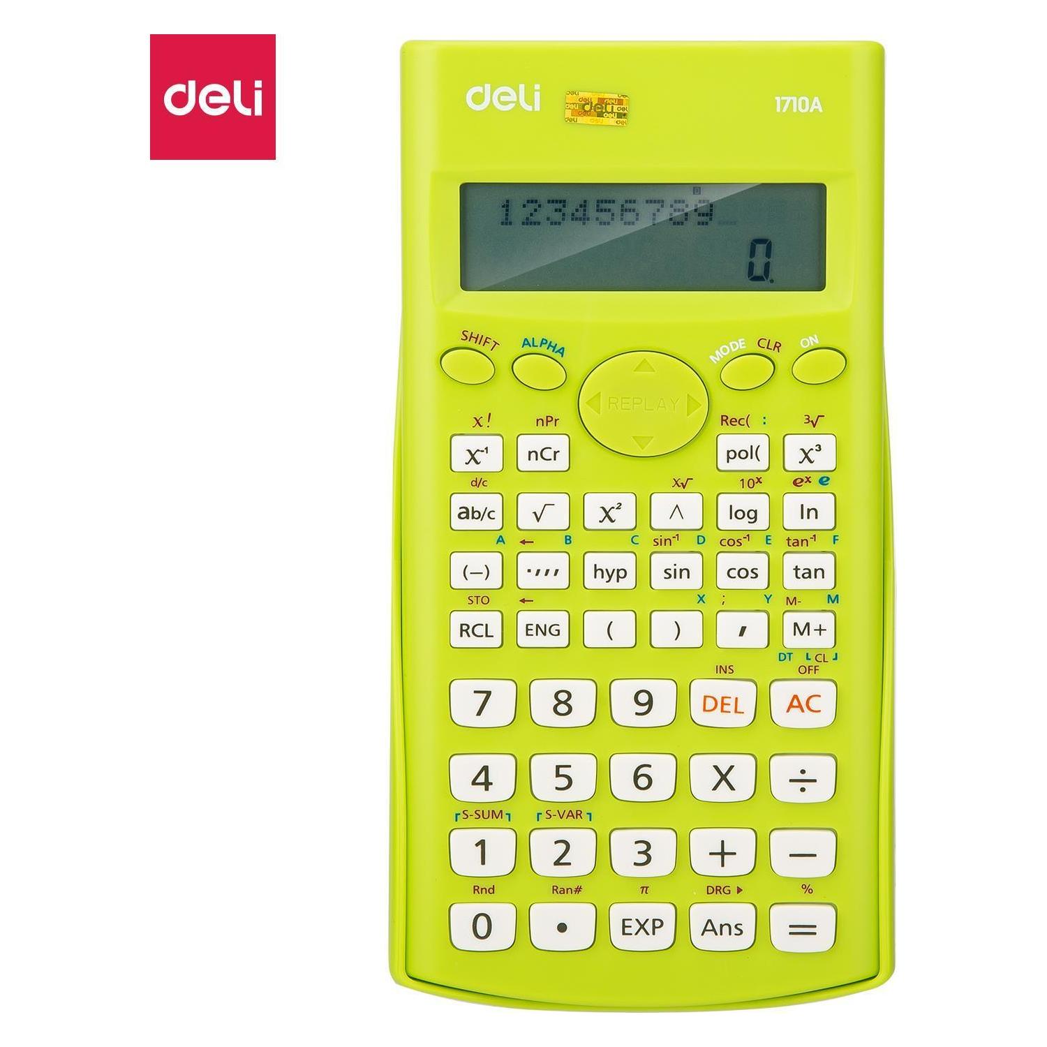 Deli SCIENTIFIC CALCULATOR 1710A 12 DIGITAL GREEN (Batteriebetrieb) (1710A_GREEN)