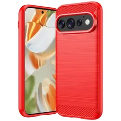 Cover-Discount Google Pixel 11 / Pixel 11 Pro - Metall Carbon Look Hülle (Google Pixel 11, Google Pixel 11 Pro), Smartphone Hülle, Rot