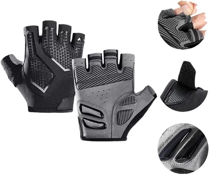 INF Stoßfeste Halbfinger-Radhandschuhe für Rennräder, atmungsaktiv und rutschfest L