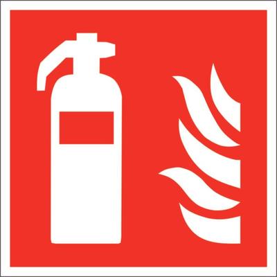 Brandschutzschild Feuerlöscher Folie selbstklebend (B x H) 100mm x 100mm ISO 7010 1St.