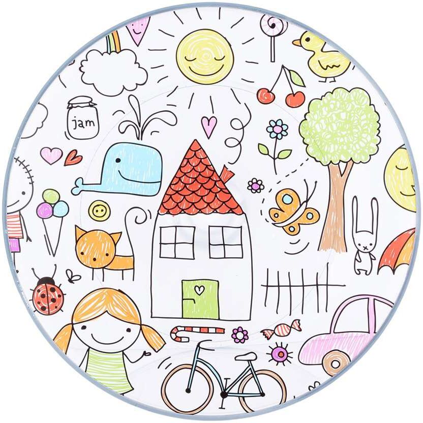 Kartell Tip Top Kids Tisch (glasklar transparent / Dekor Zeichnung) glasklar transparent / Dekor Zeichnung
