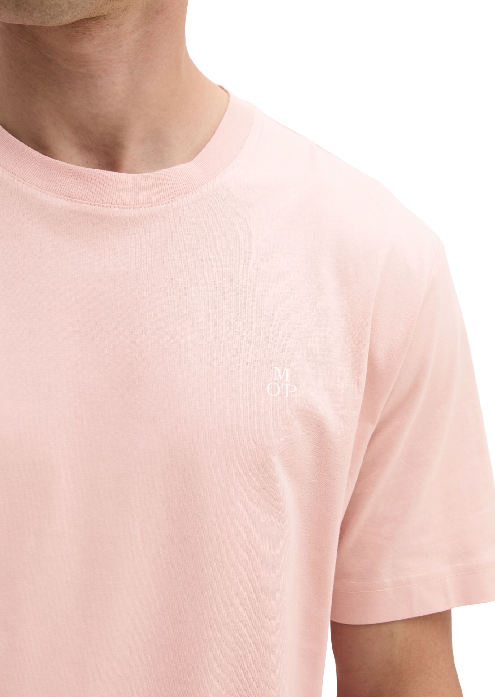 Marc O' Polo T-Shirt MARC O'POLO, Herren, Gr. M, oyster shell, Jersey, Obermaterial: 100% Baumwolle, regular fit normal, Rundhals, Shirts T-Shirt, regular aus reiner Bio-Baumwolle oyster shell M