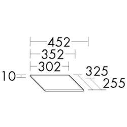 Burgbad Ablageplatte Sys30 PG4 Sana 10x...x255 Trend- oder RAL-Farbe HG, APEF999F5348 APEF999F5348