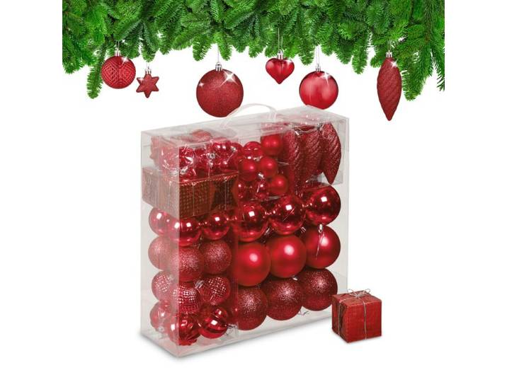 Relaxdays Kerstballen set van 110