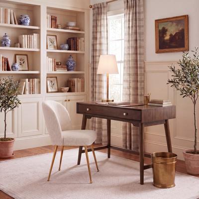 SAFAVIEH Isadora 38-Inch Wood Century Desk, Walnut, Modern