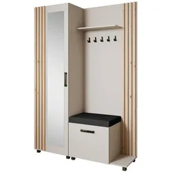 GARDEROBENSCHRANK Livia mit Aufhängern und Spiegel, Kaschmir, rechts