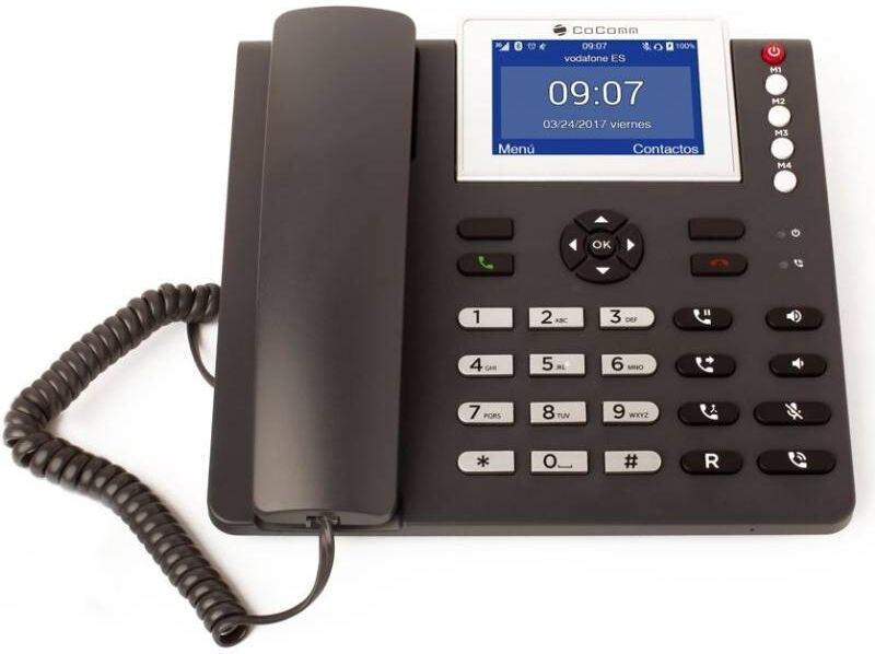 CoComm - F740 Téléphone sans fil 4G avec carte SIM et prise jack 3,5 mm idéal pour les entreprises