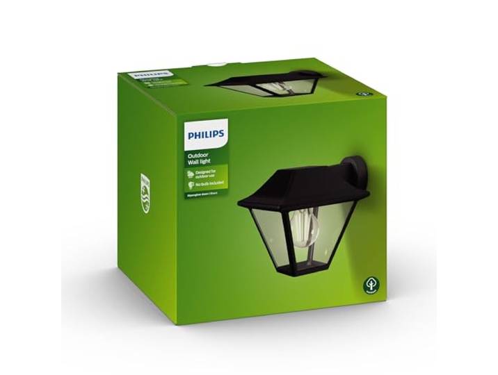 Philips Mygarden\, Applique murale extérieure Descendante ALPENGLOW\, nécessite une ampoule E27 max 60W - Noir