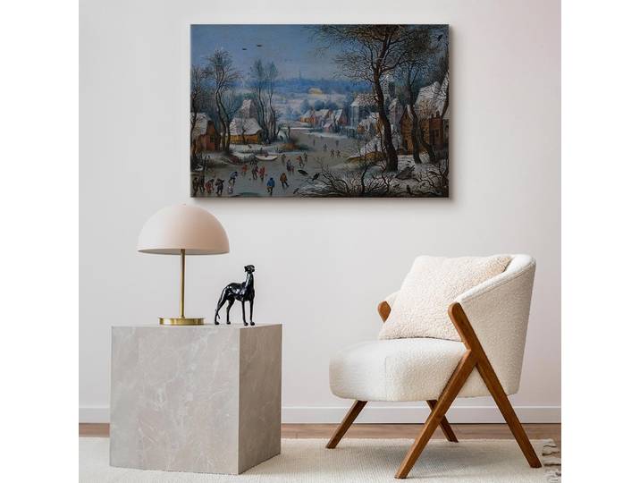 Leinwandbild Winter Landscape Filz Schwarz/Schwarz 90 x 60cm