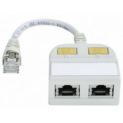 Telegärtner RJ45 Netzwerk Y-Adapter CAT 5e [2x RJ45-Buchse - 1x RJ45-Stecker] 15.00 cm Weiß 100023150
