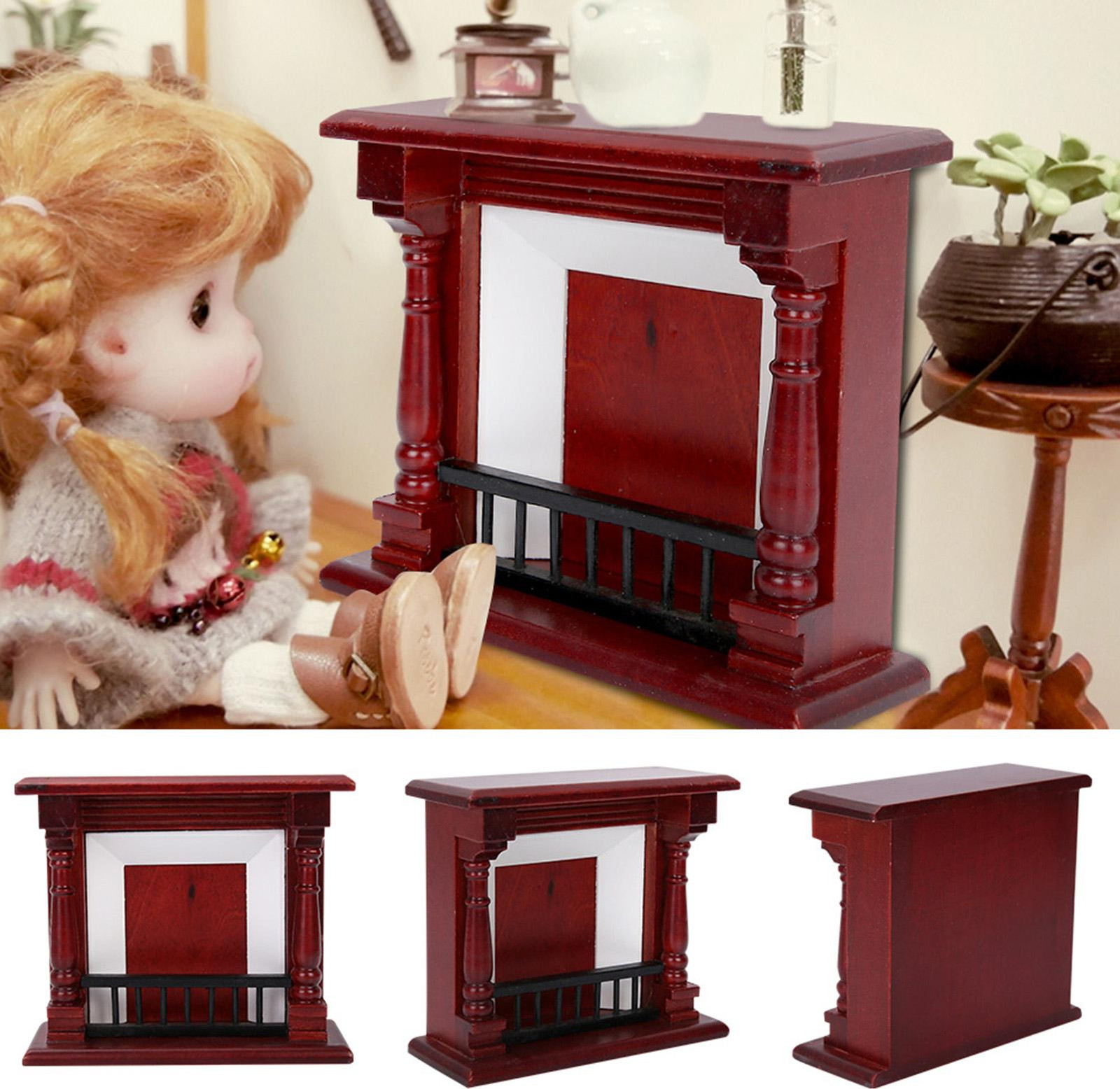 Gistuch Houten Miniatuur Schoorsteen voor Poppenhuizen