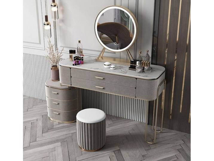 Xlmoebel Schminktisch Eleganter Kosmetiktisch mit Stauraum in modernem Design (Schminktisch), Hergestellt in Europa